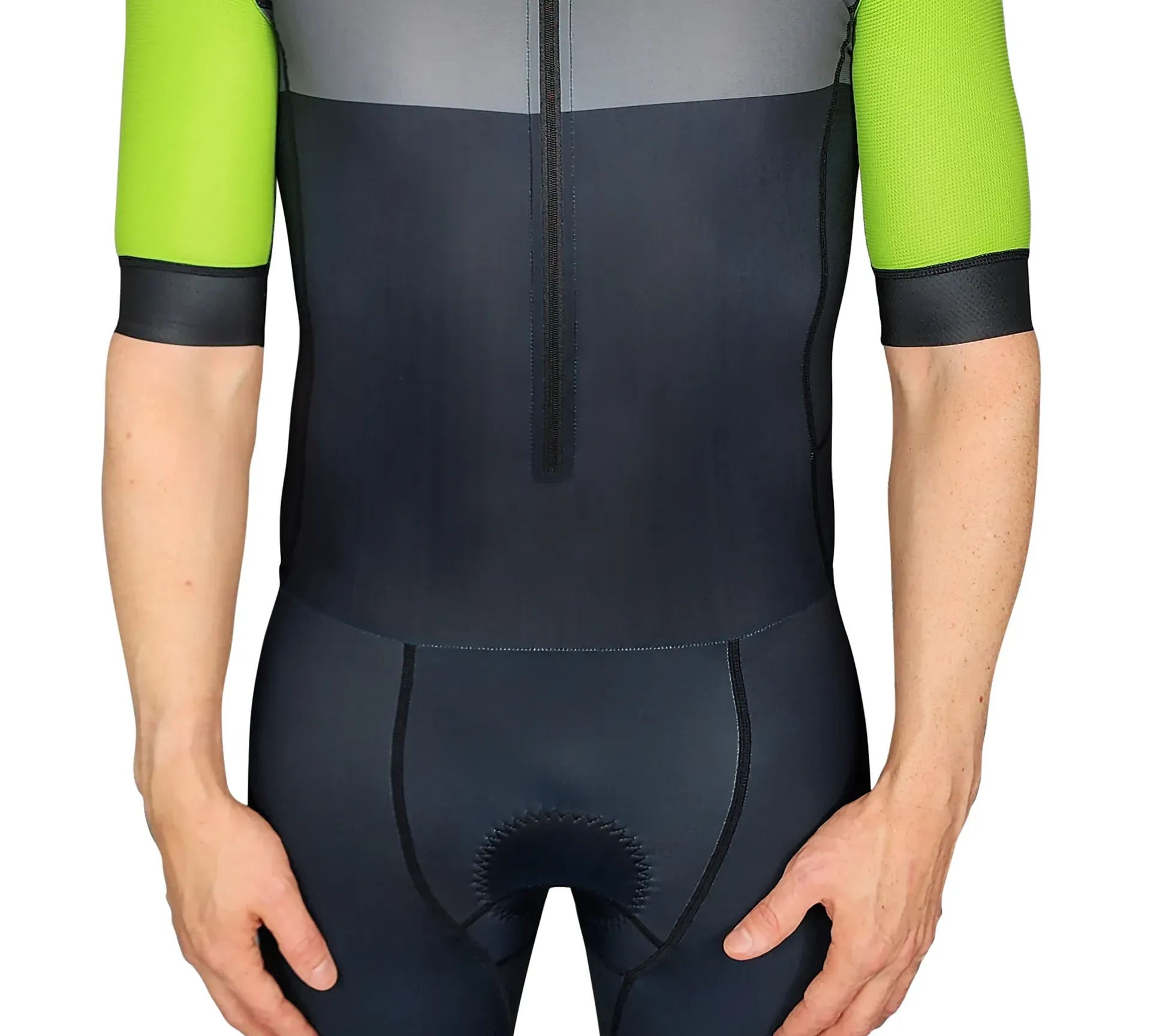 BKN-Mens-Black-and-Green-Tri-Suit-Front