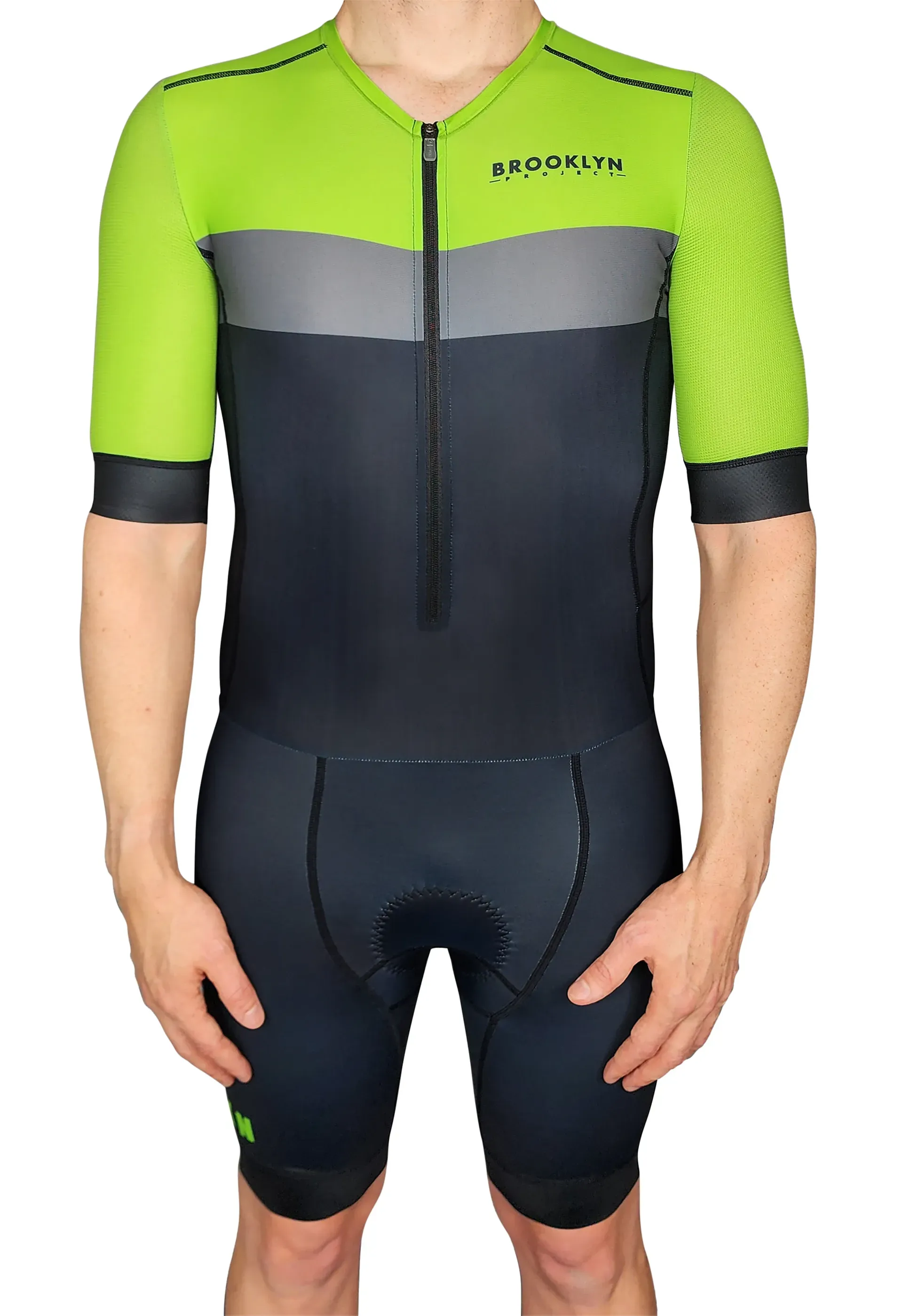 BKN-Mens-Black-and-Green-Tri-Suit-Front