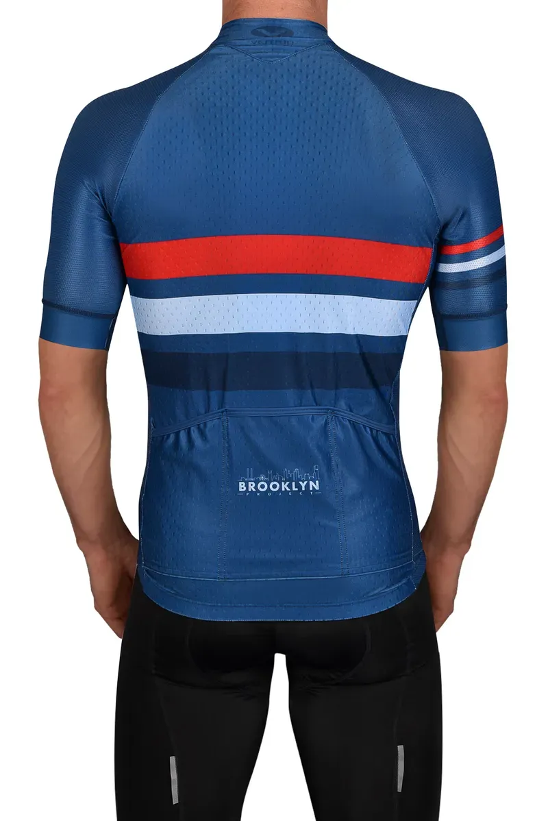 The Men's Pro Cycling Cafe Racer Jersey Midnight Blue Back