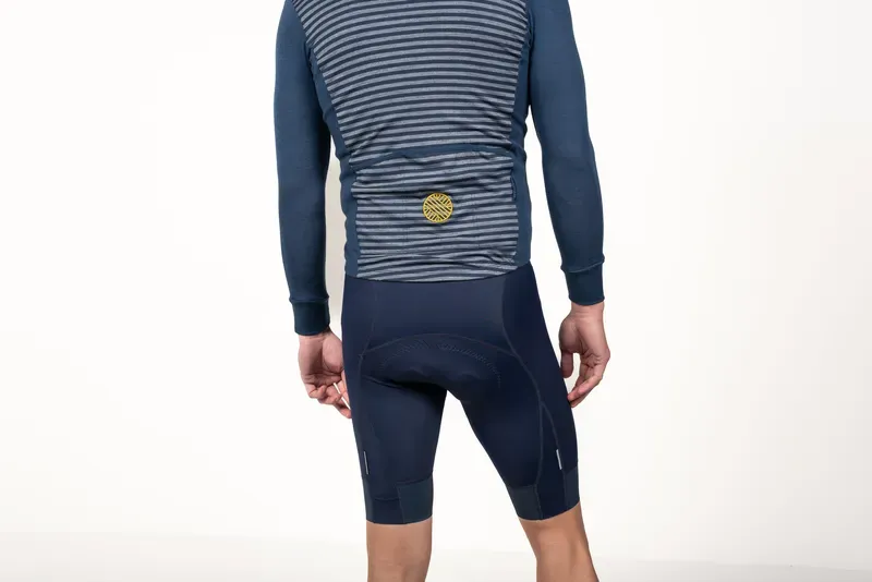 Merino Wool Cycling Jersey Long Sleeve Ridewool-navy back