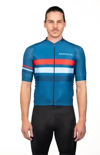 The Men's Pro Cycling Cafe Racer Jersey Midnight Blue Model (Edit)