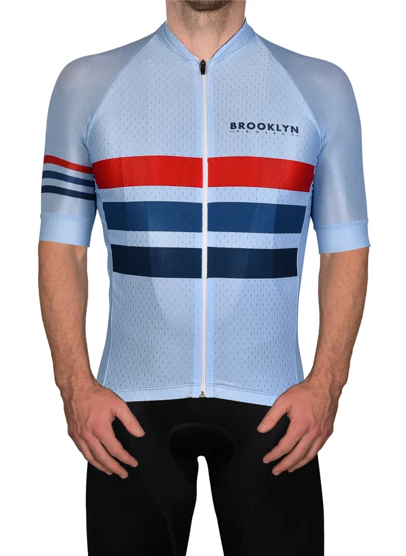 The Men's Pro Cycling Cafe Racer Jersey Light Blue