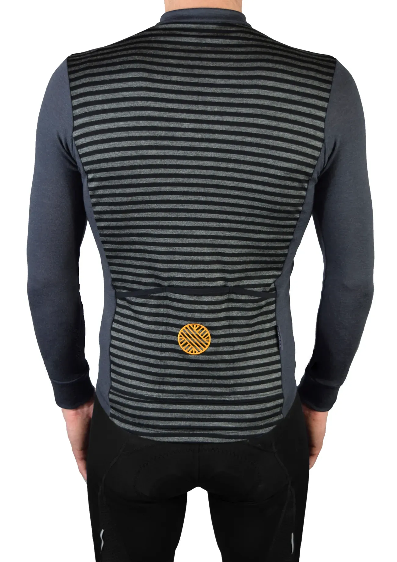 Merino Wool Cycling Jersey Long Sleeve Ridewool-grey Back