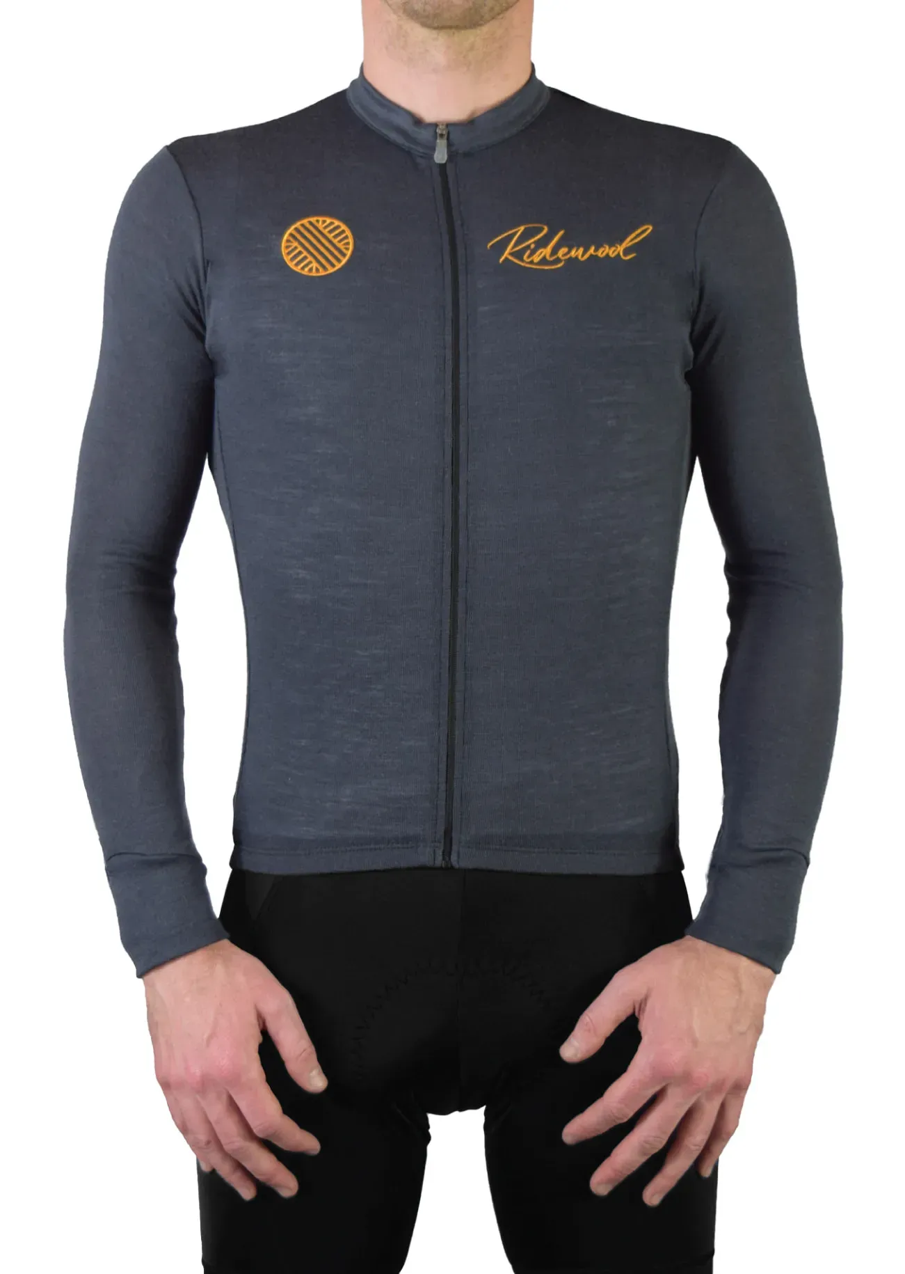 Merino Wool Cycling Jersey Long Sleeve Ridewool-grey